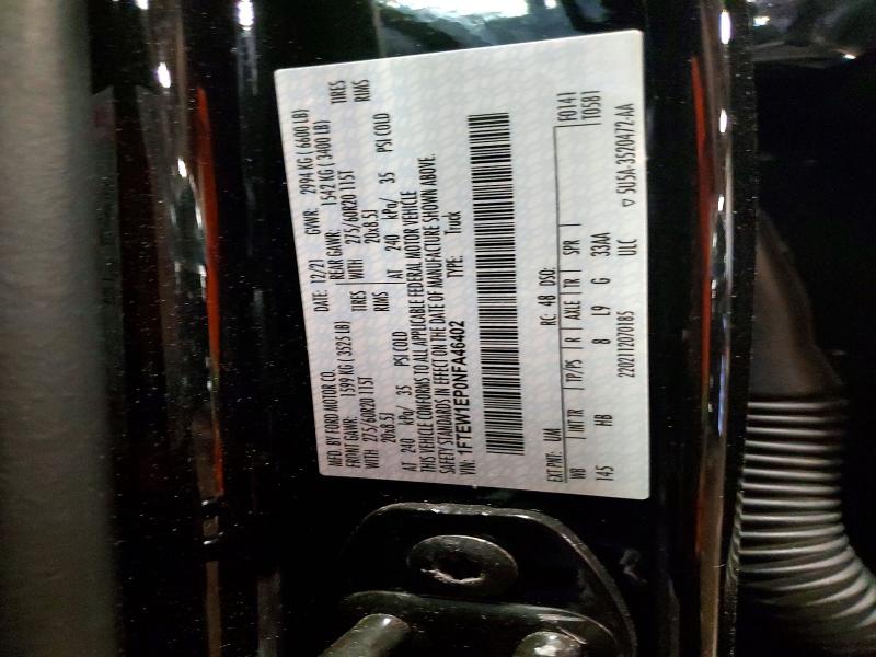 Aukcja sprzedaży 2022 Ford F150, vin: 1FTEW1EP0NFA46402, numer aukcji: 52694906