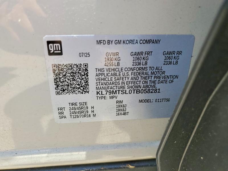 52502026 :رقم المزاد ، KL79MTSL0TB058281 vin ، 2026 Chevrolet Trailblazer مزاد بيع