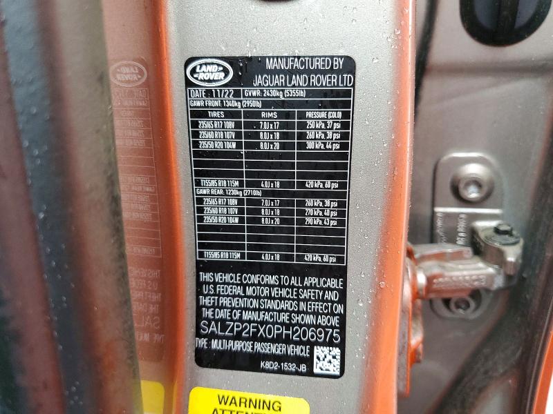Продажа на аукционе авто 2023 Land Rover Range Rover Evoque, vin: SALZP2FX0PH206975, номер лота: 52569806