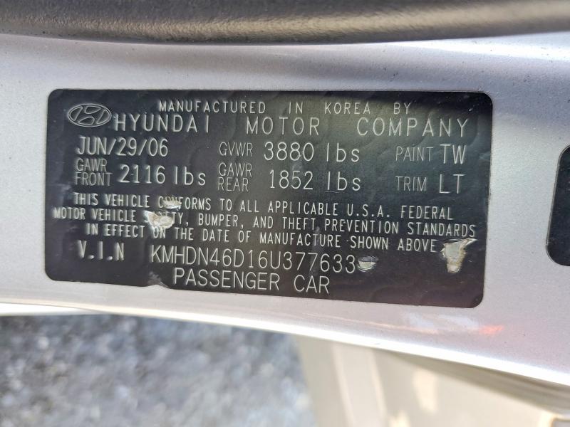 53045946 :رقم المزاد ، KMHDN46D16U377633 vin ، 2006 Hyundai Elantra مزاد بيع