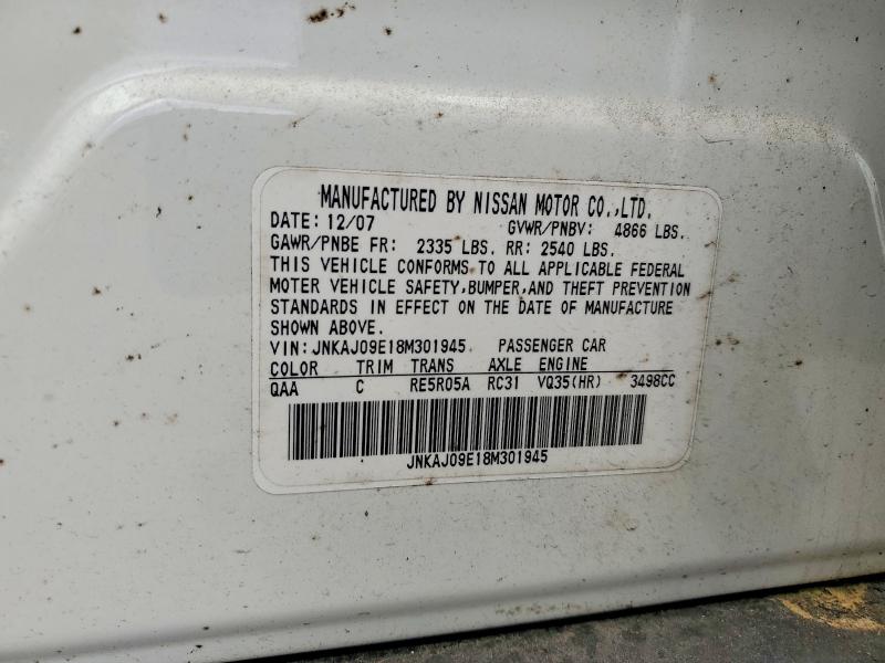Aukcja sprzedaży 2008 Infiniti Ex35, vin: JNKAJ09E18M301945, numer aukcji: 52463926