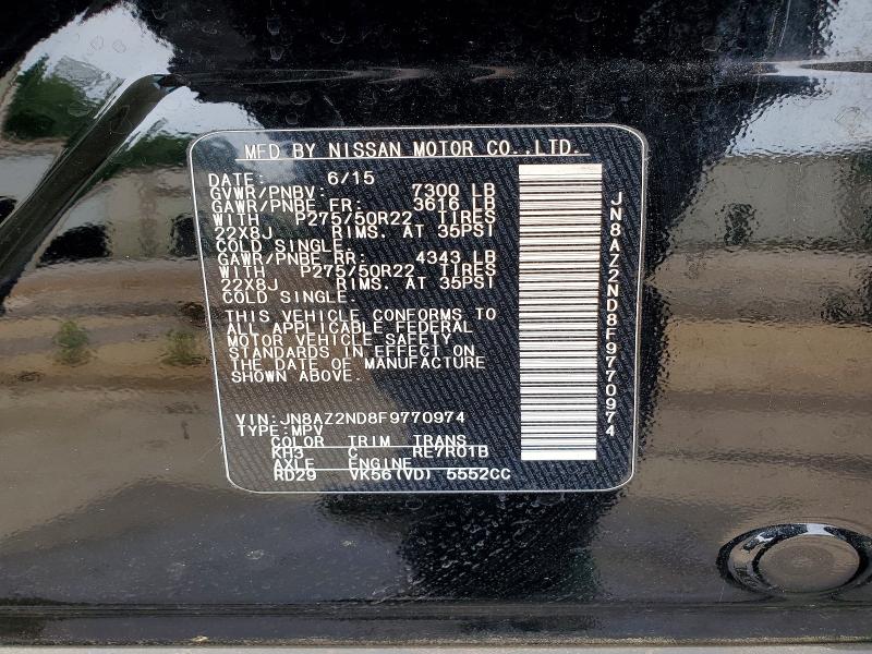 Aukcja sprzedaży 2015 Infiniti Qx80, vin: JN8AZ2ND8F9770974, numer aukcji: 55245206