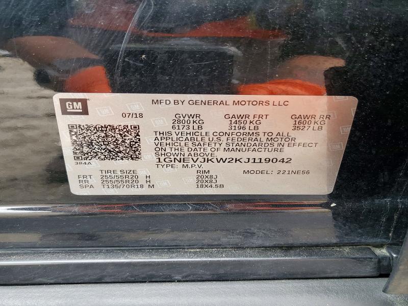 Продаж на аукціоні авто 2019 Chevrolet Traverse, vin: 1GNEVJKW2KJ119042, номер лоту: 53005466