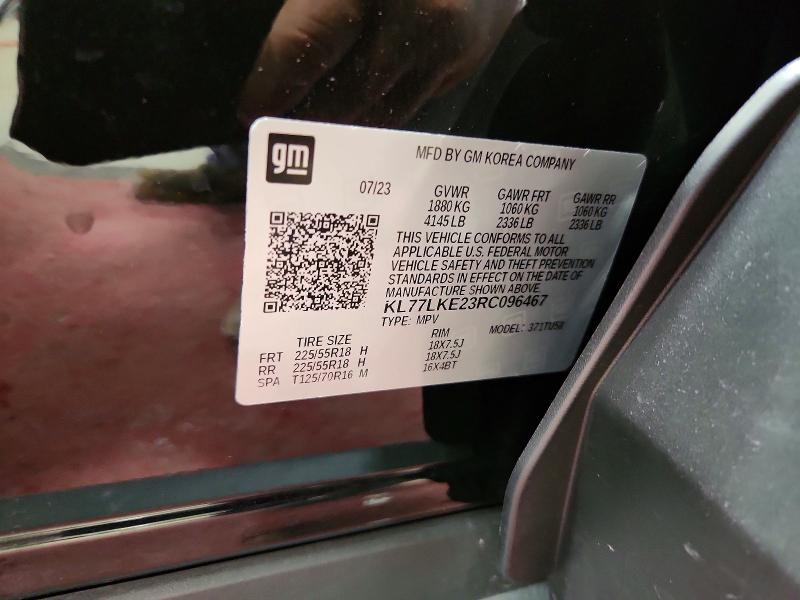 54424496 :رقم المزاد ، KL77LKE23RC096467 vin ، 2024 Chevrolet Trax مزاد بيع