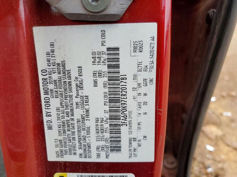 Auction sale of the 2014 Ford Fusion, vin: 3FA6P0K97ER201781, lot number: 52707636