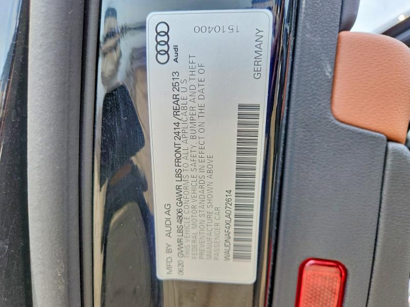 Продаж на аукціоні авто 2020 Audi A4, vin: WAUDNAF4XLA072614, номер лоту: 54142326