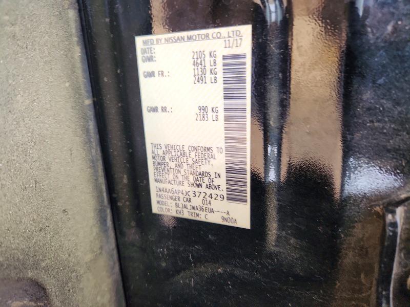 53022636 :رقم المزاد ، 1N4AA6AP4JC372429 vin ، 2018 Nissan Maxima مزاد بيع
