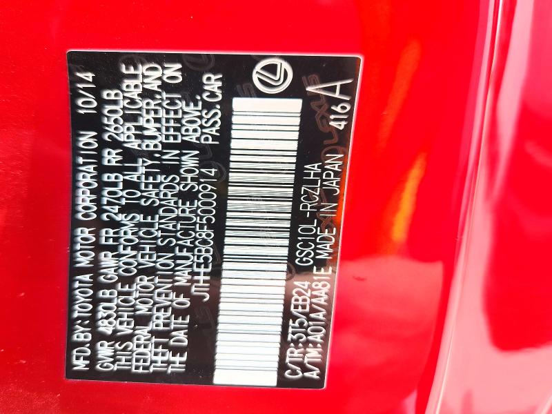 Продаж на аукціоні авто 2015 Lexus Rc, vin: JTHHE5BC8F5000914, номер лоту: 52188716