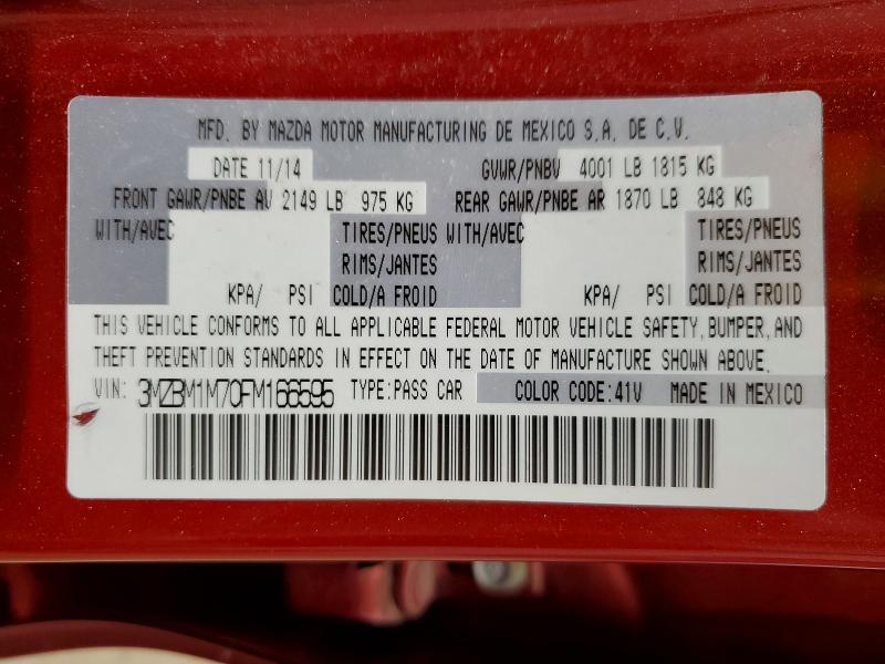 Aukcja sprzedaży 2015 Mazda 3, vin: 3MZBM1M70FM166595, numer aukcji: 53421946
