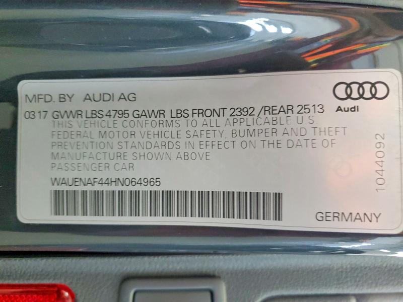 Продаж на аукціоні авто 2017 Audi A4, vin: WAUENAF44HN064965, номер лоту: 50667406