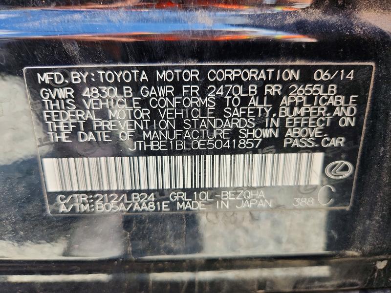 53251726 :رقم المزاد ، JTHBE1BL0E5041857 vin ، 2014 Lexus Gs مزاد بيع