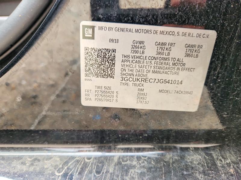 Продаж на аукціоні авто 2018 Chevrolet Silverado, vin: 3GCUKREC7JG541014, номер лоту: 51757226