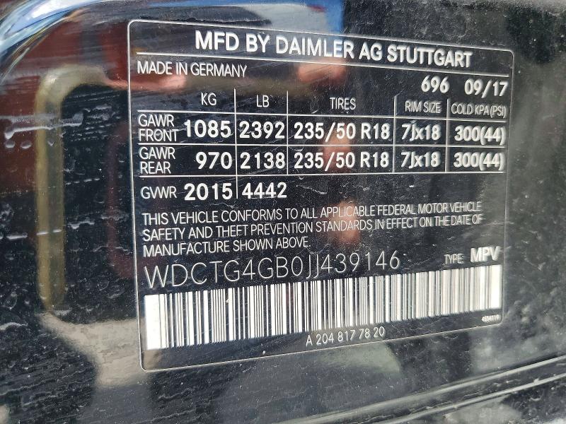 Продажа на аукционе авто 2018 Mercedes-benz Gla, vin: WDCTG4GB0JJ439146, номер лота: 53874766