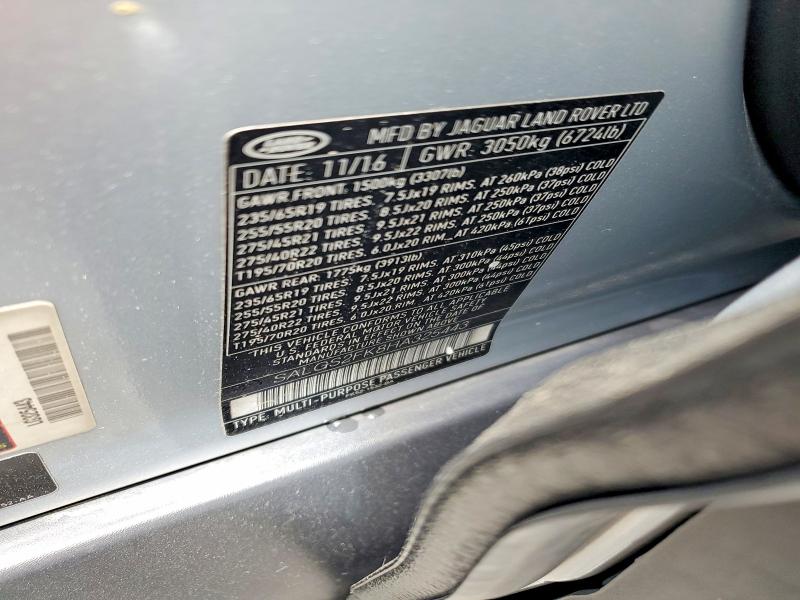 2017 Land Rover Range Rover მანქანა იყიდება აუქციონზე, vin: SALGS2FK8HA325443, აუქციონის ნომერი: 52363016