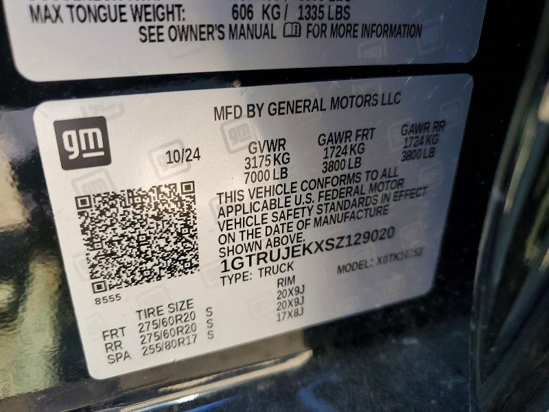 55050116 :رقم المزاد ، 1GTRUJEKXSZ129020 vin ، 2025 Gmc Sierra مزاد بيع