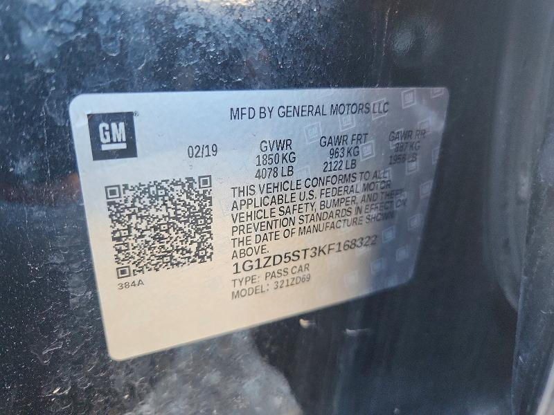 Продажа на аукционе авто 2019 Chevrolet Malibu, vin: 1G1ZD5ST3KF168322, номер лота: 52164266