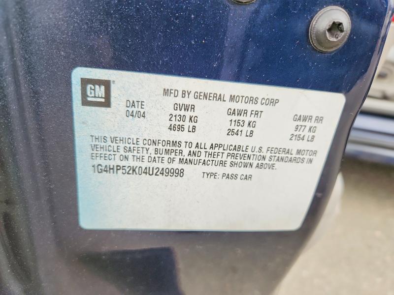 Продажа на аукционе авто 2004 Buick Lesabre, vin: 1G4HP52K04U249998, номер лота: 52512136
