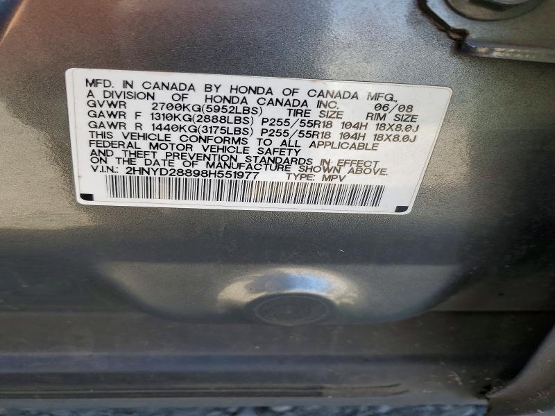 Aukcja sprzedaży 2008 Acura Mdx, vin: 2HNYD28898H551977, numer aukcji: 52089126