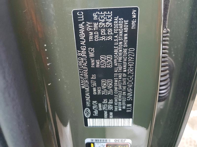 Продаж на аукціоні авто 2024 Hyundai Santa Fe, vin: 5NMP4DGL2RH019270, номер лоту: 53825036