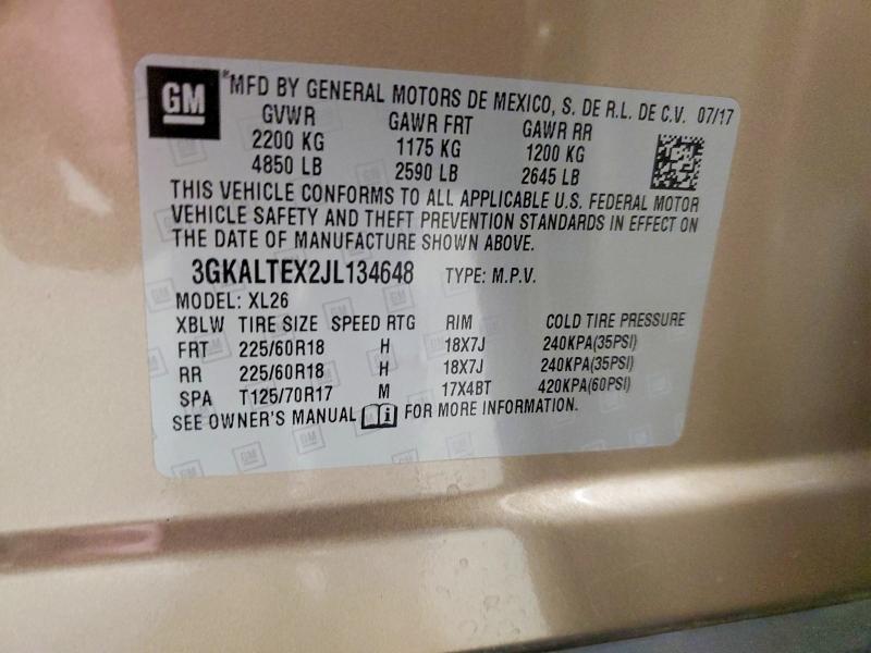 Aukcja sprzedaży 2018 Gmc Terrain, vin: 3GKALTEX2JL134648, numer aukcji: 52949126