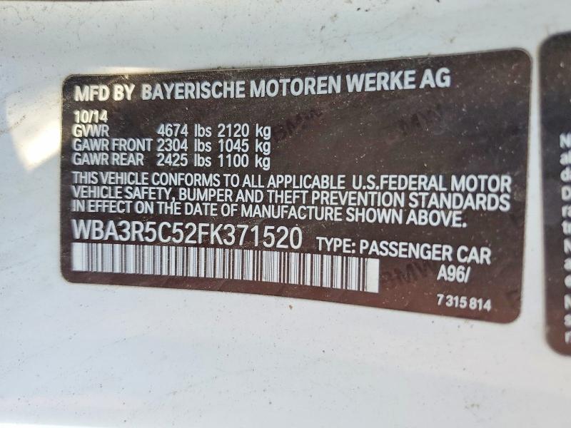 Продаж на аукціоні авто 2015 Bmw 435, vin: WBA3R5C52FK371520, номер лоту: 50760766