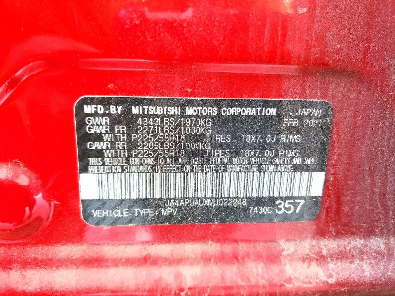 Продаж на аукціоні авто 2021 Mitsubishi Outlander Sport, vin: JA4APUAUXMU022248, номер лоту: 54608496