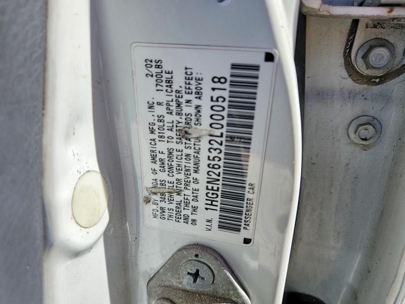 Продажа на аукционе авто 2002 Honda Civic, vin: 1HGEN26532L000518, номер лота: 53076086