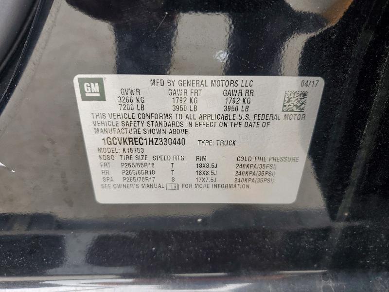 Продаж на аукціоні авто 2017 Chevrolet Silverado, vin: 1GCVKREC1HZ330440, номер лоту: 53953236