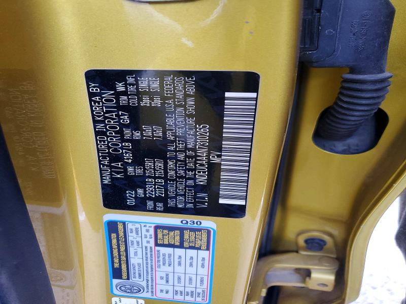 53710036 :رقم المزاد ، KNDEUCAA4N7310265 vin ، 2022 Kia Seltos مزاد بيع