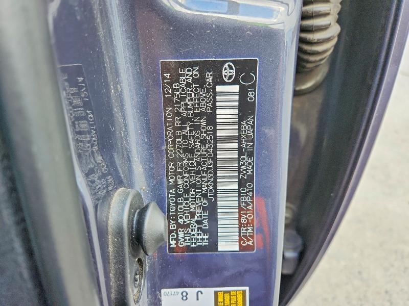 Aukcja sprzedaży 2015 Toyota Prius, vin: JTDKN3DU3F0432518, numer aukcji: 52491746