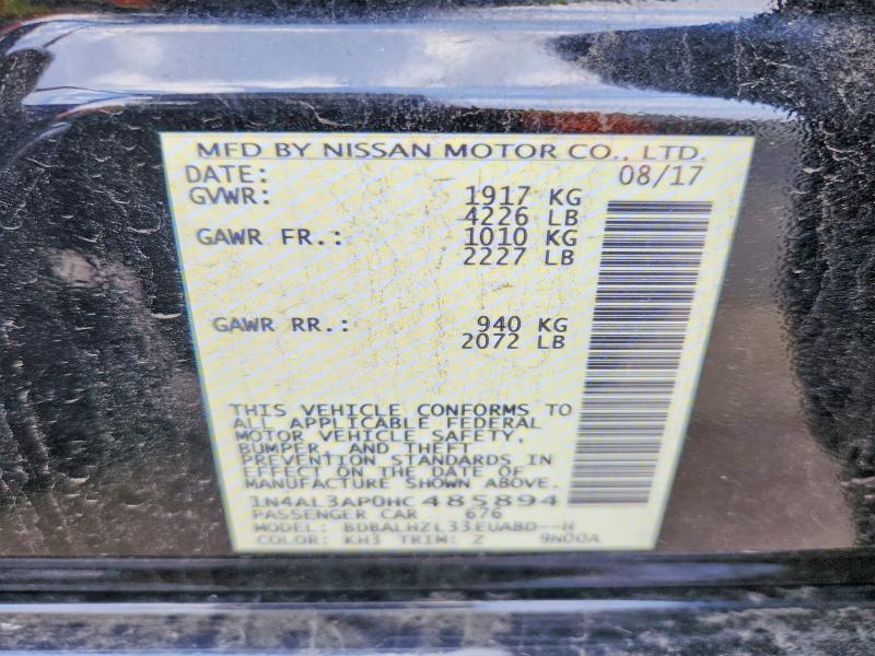 Aukcja sprzedaży 2017 Nissan Altima, vin: 1N4AL3AP0HC485894, numer aukcji: 55054716