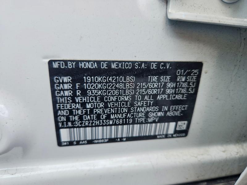 Продаж на аукціоні авто 2025 Honda Hr-v, vin: 3CZRZ2H33SM768119, номер лоту: 53354296