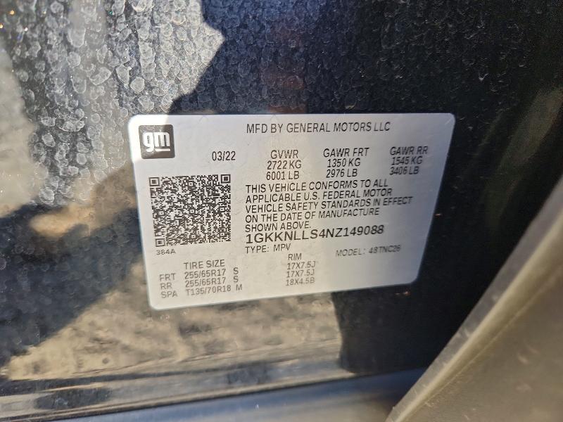 Продаж на аукціоні авто 2022 Gmc Acadia, vin: 1GKKNLLS4NZ149088, номер лоту: 54126036
