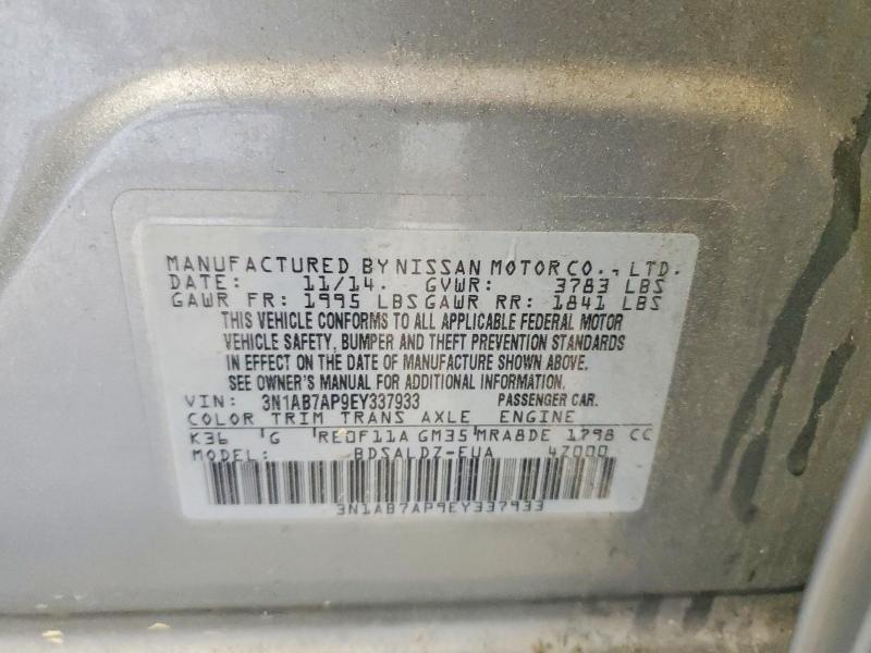 53443606 :رقم المزاد ، 3N1AB7AP9EY337933 vin ، 2014 Nissan Sentra مزاد بيع