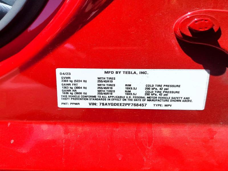 Продаж на аукціоні авто 2023 Tesla Model Y, vin: 7SAYGDEE2PF768457, номер лоту: 54594776