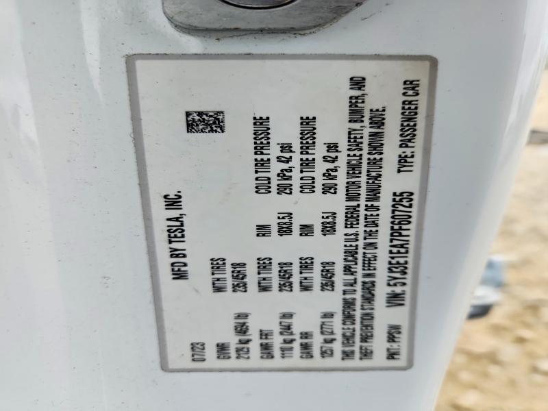 50978516 :رقم المزاد ، 5YJ3E1EA7PF607255 vin ، 2023 Tesla Model 3 مزاد بيع