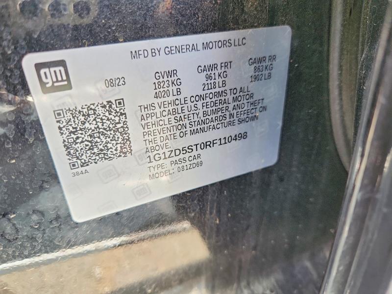 Продажа на аукционе авто 2024 Chevrolet Malibu, vin: 1G1ZD5ST0RF110498, номер лота: 52349186