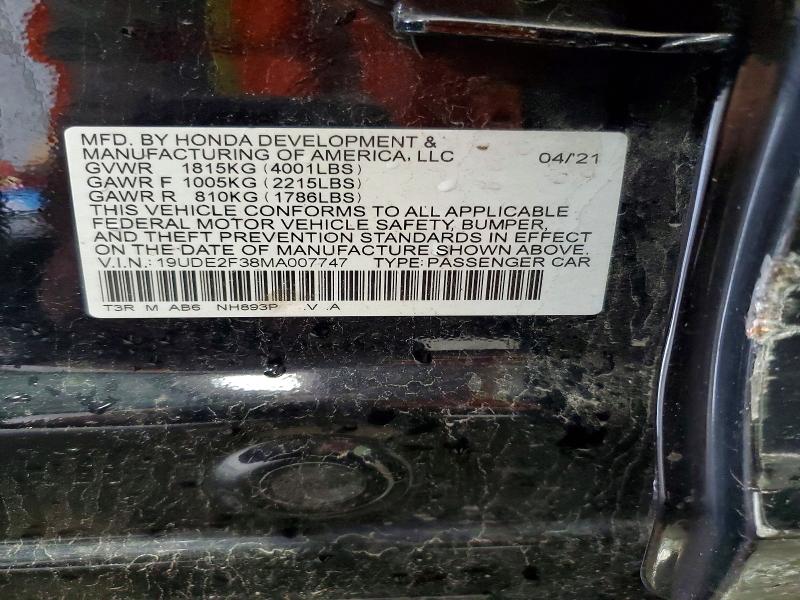 Продажа на аукционе авто 2021 Acura Ilx, vin: 19UDE2F38MA007747, номер лота: 54302726