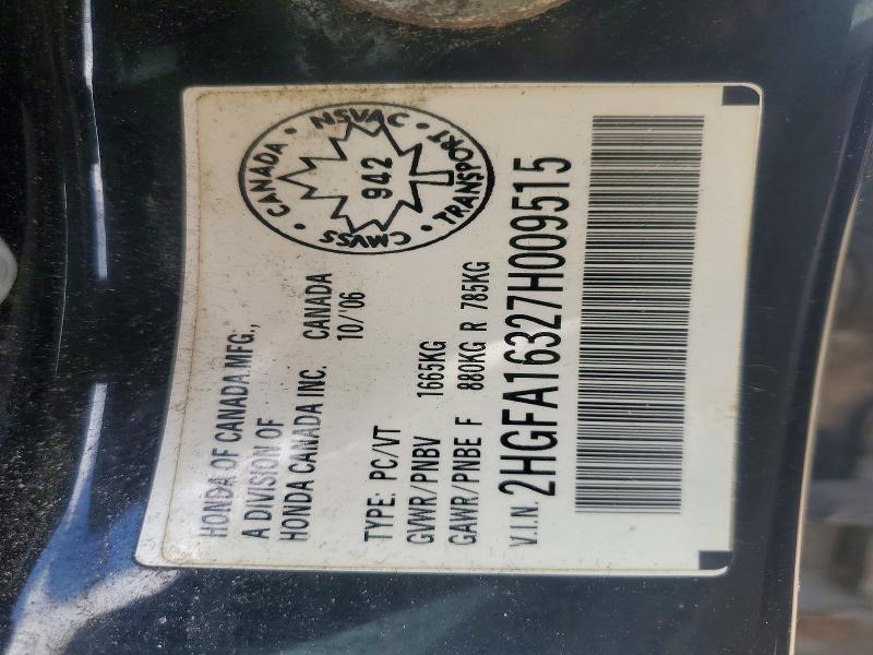 Продаж на аукціоні авто 2007 Honda Civic, vin: 2HGFA16327H009515, номер лоту: 52299086
