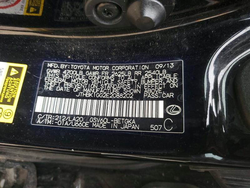 Aukcja sprzedaży 2014 Lexus Es, vin: JTHBK1GG2E2088202, numer aukcji: 54006556