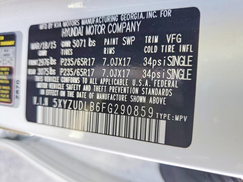 Aukcja sprzedaży 2015 Hyundai Santa Fe Sport, vin: 5XYZUDLB6FG290859, numer aukcji: 52745436