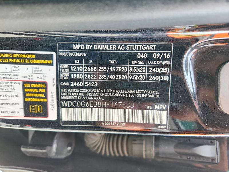 Продаж на аукціоні авто 2017 Mercedes-benz Glc, vin: WDC0G6EB8HF167833, номер лоту: 53542086
