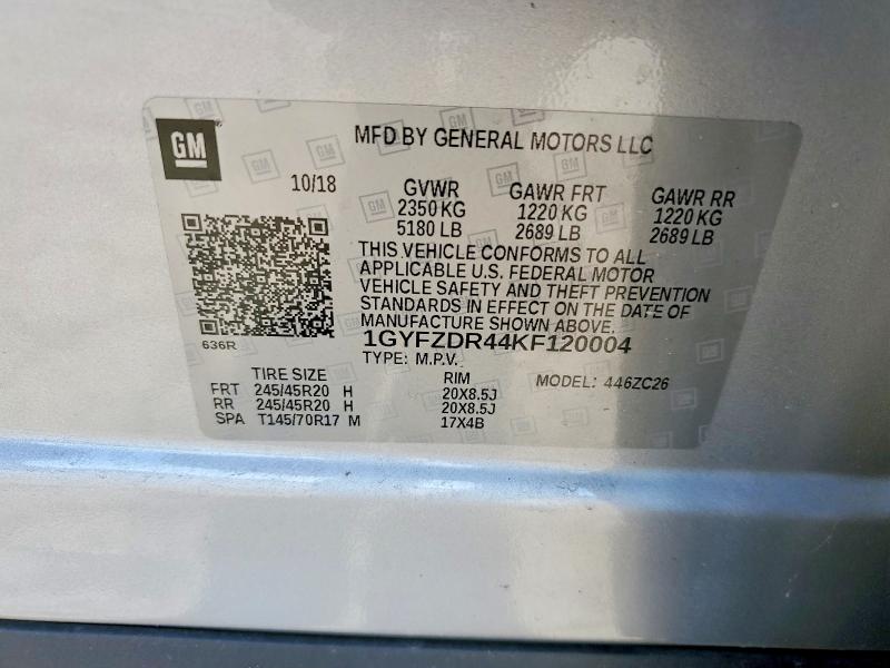 2019 Cadillac Xt4 მანქანა იყიდება აუქციონზე, vin: 1GYFZDR44KF120004, აუქციონის ნომერი: 53020476