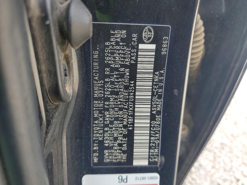 Aukcja sprzedaży 2015 Toyota Camry, vin: 4T1BF1FKXFU942544, numer aukcji: 54253326