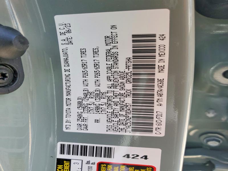 Aukcja sprzedaży 2023 Toyota Tacoma, vin: 3TYAZ5CN2PT034757, numer aukcji: 54551646