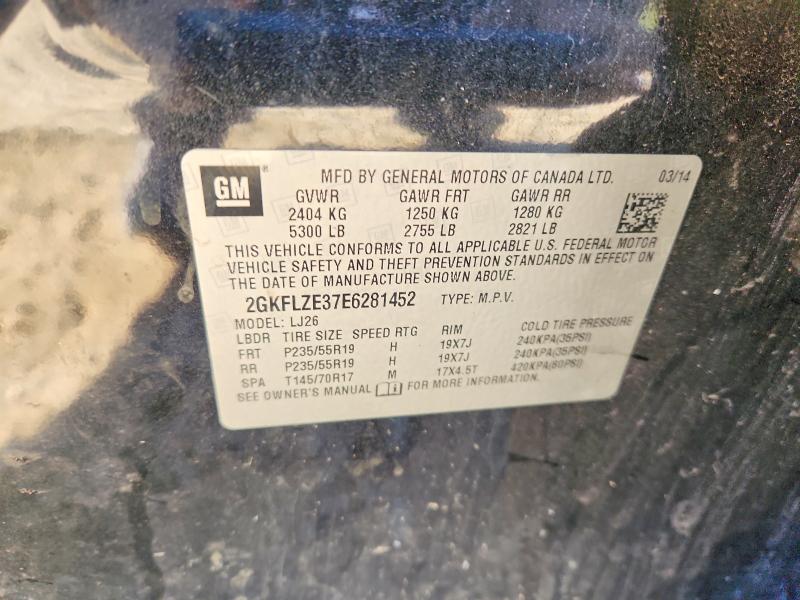 Aukcja sprzedaży 2014 Gmc Terrain, vin: 2GKFLZE37E6281452, numer aukcji: 53512496