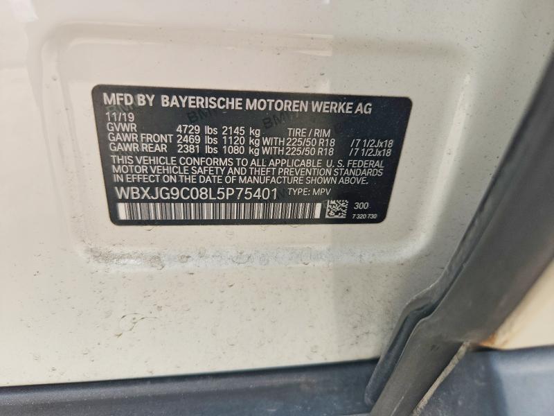 Aukcja sprzedaży 2020 Bmw X1, vin: WBXJG9C08L5P75401, numer aukcji: 52580226