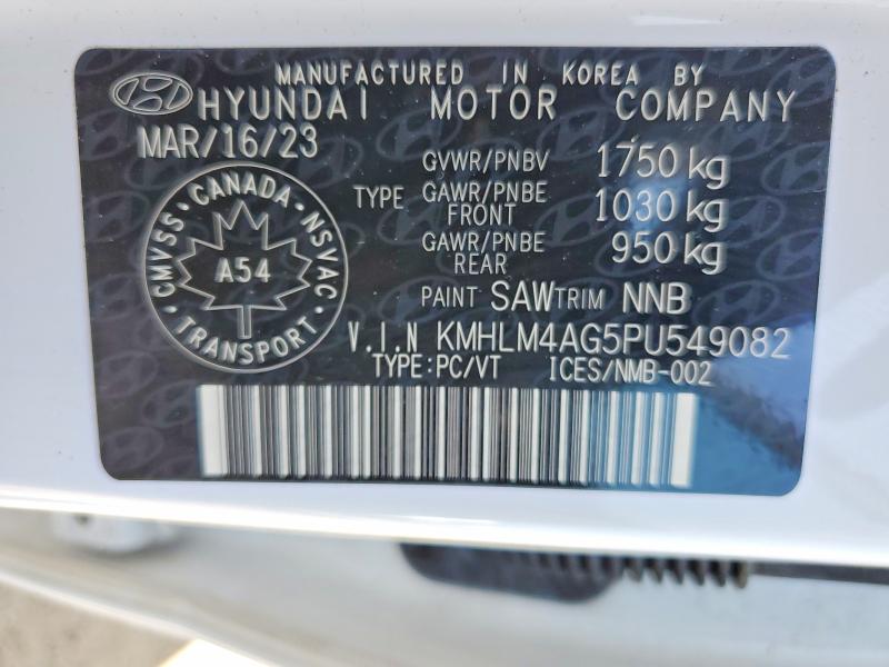 2023 Hyundai Elantra მანქანა იყიდება აუქციონზე, vin: KMHLM4AG5PU549082, აუქციონის ნომერი: 54769776