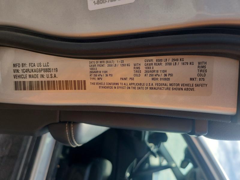 Aukcja sprzedaży 2023 Jeep Grand Cherokee, vin: 1C4RJKAG6P8805119, numer aukcji: 52959136