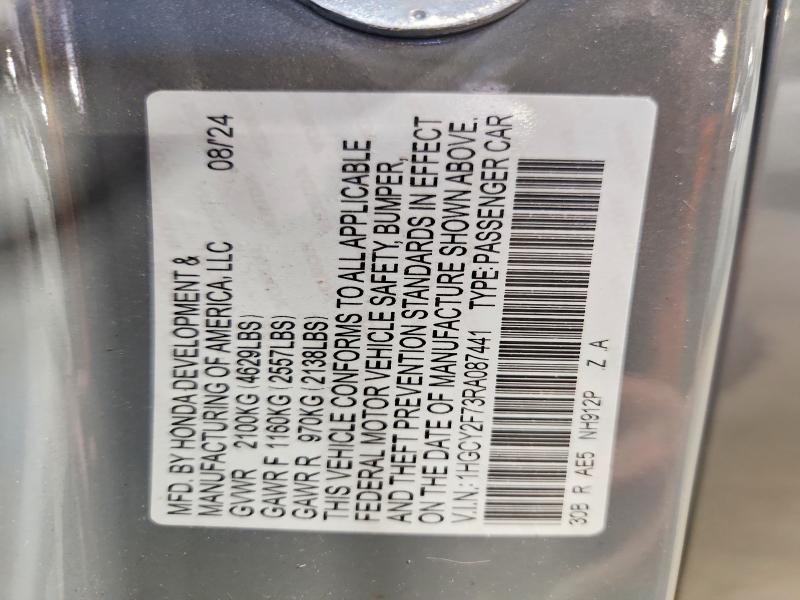 Продаж на аукціоні авто 2024 Honda Accord, vin: 1HGCY2F73RA087441, номер лоту: 53311486